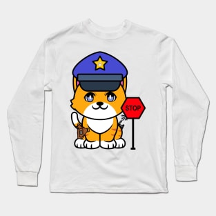 Funny orange cat police Long Sleeve T-Shirt